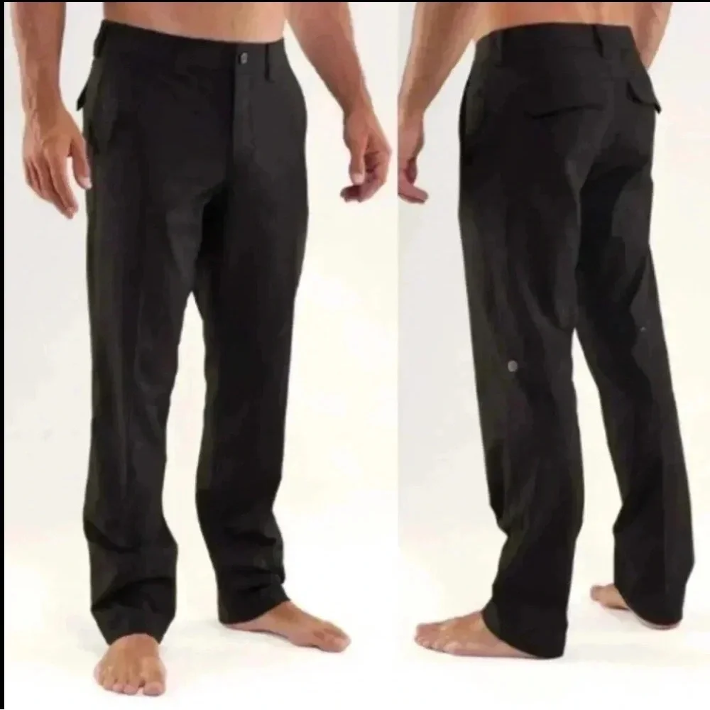 Lululemon Athletica Mens Work to Play Golf Chino Pants Black Pinstripes Size 30